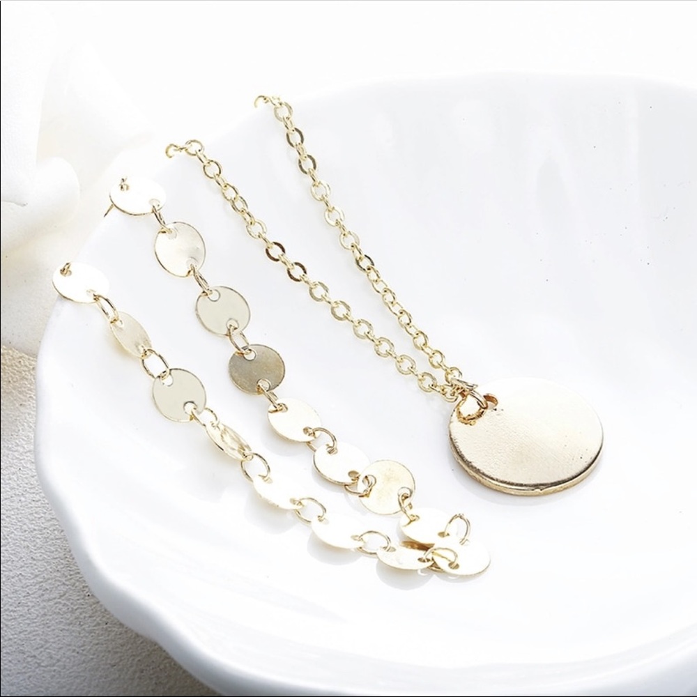 NEW DAINTY GOLD NECKLACE LAYERED CHOKER PENDANT - Picture 4 of 6